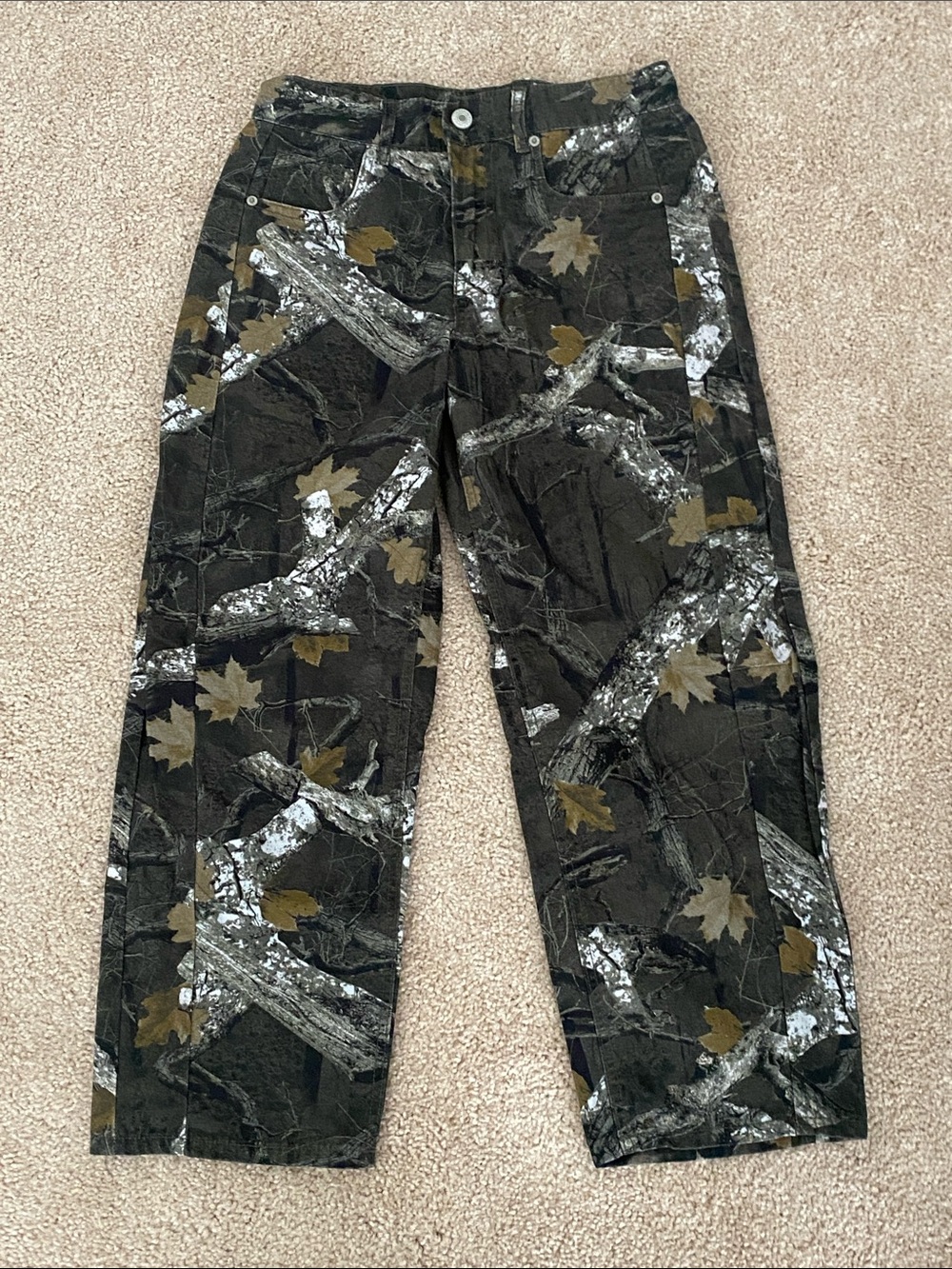 Forever 21 Women's Camo Print Cropped Pants - Black, Olive, White